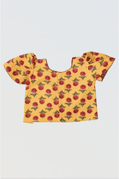 Mustard and wine floral lehanga set