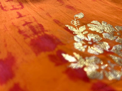 Orange foil printed palazzo set