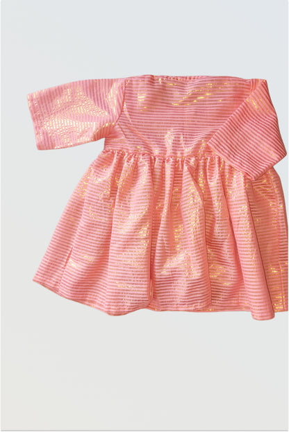 Pink with golden stripes suit set