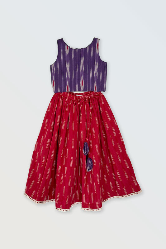 Ikat pure cotton lehanga set