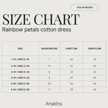Rainbow petals cotton dress
