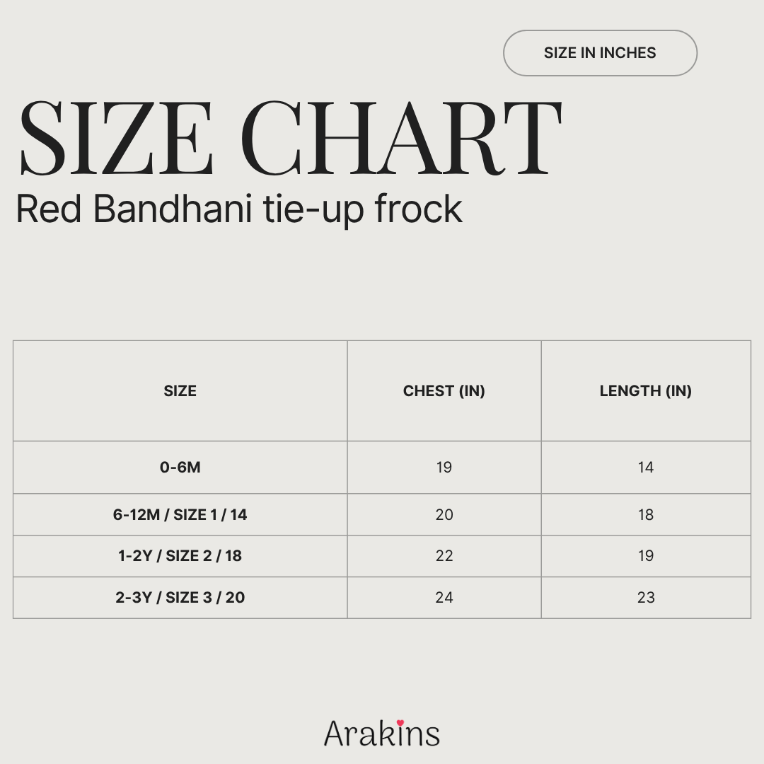 Red Bandhani tie-up frock