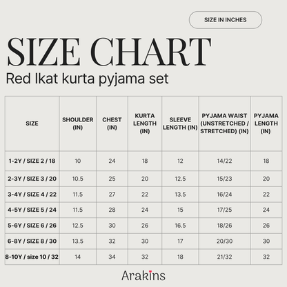 Red Ikat kurta pyjama set