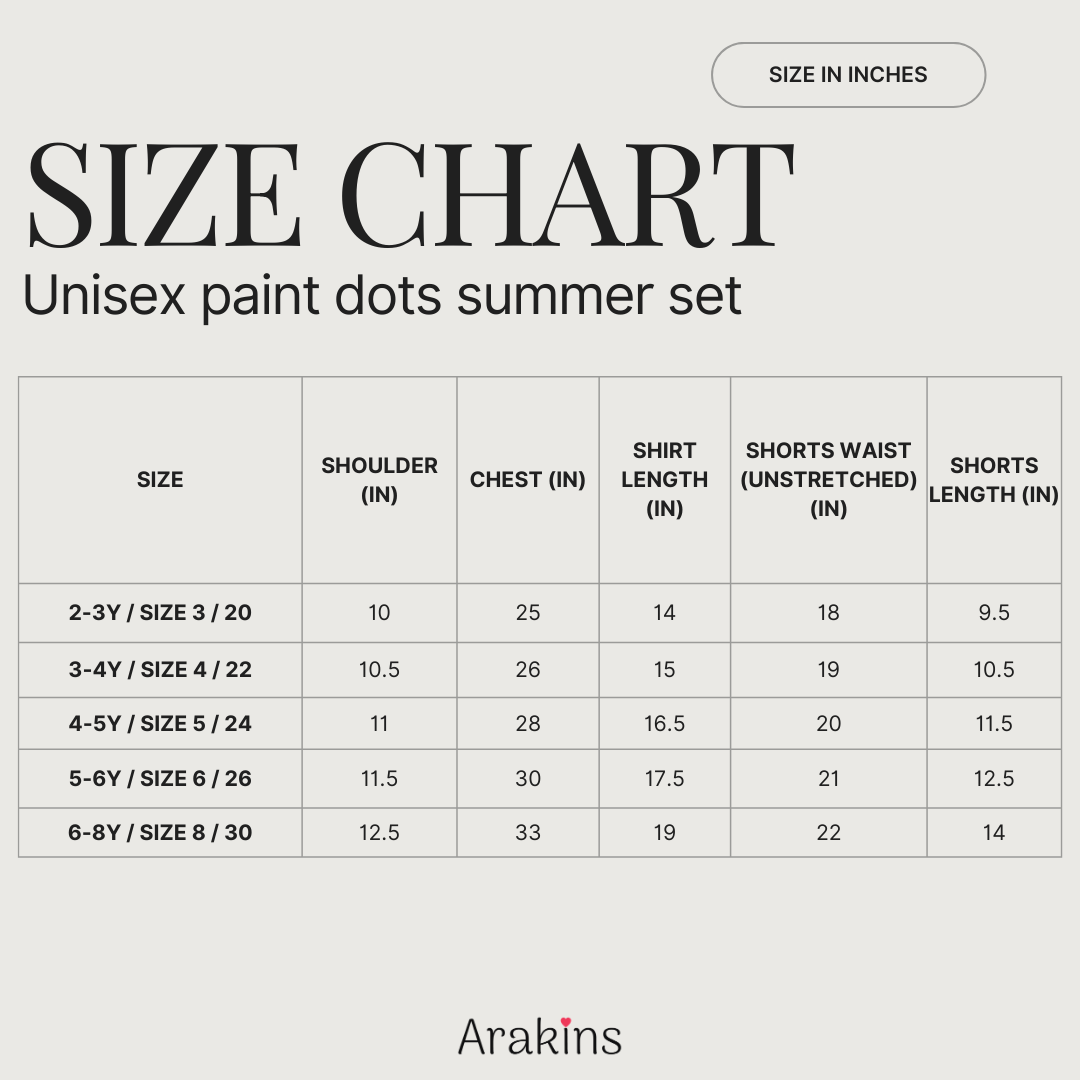 Unisex paint dots summer set