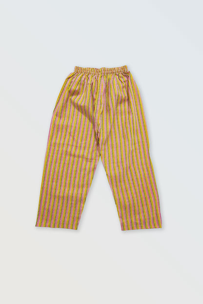 Yellow block printed ethnic co-ord set