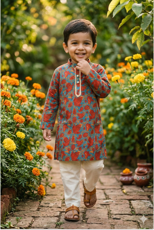 Maroon Chanderi silk kurta pyjama set - traditional ethnic wear for indian festivals and weddings