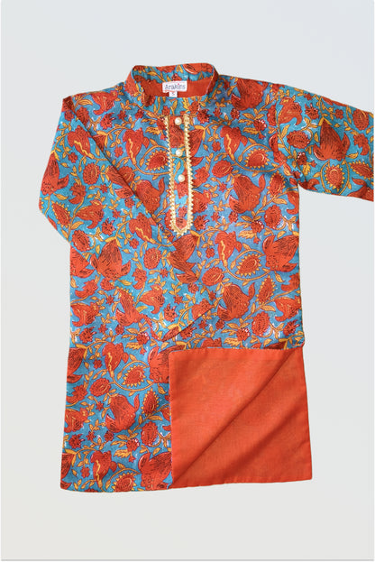 Maroon Chanderi kurta pyjama set flat lay showing silk blend fabric with subtle sheen
