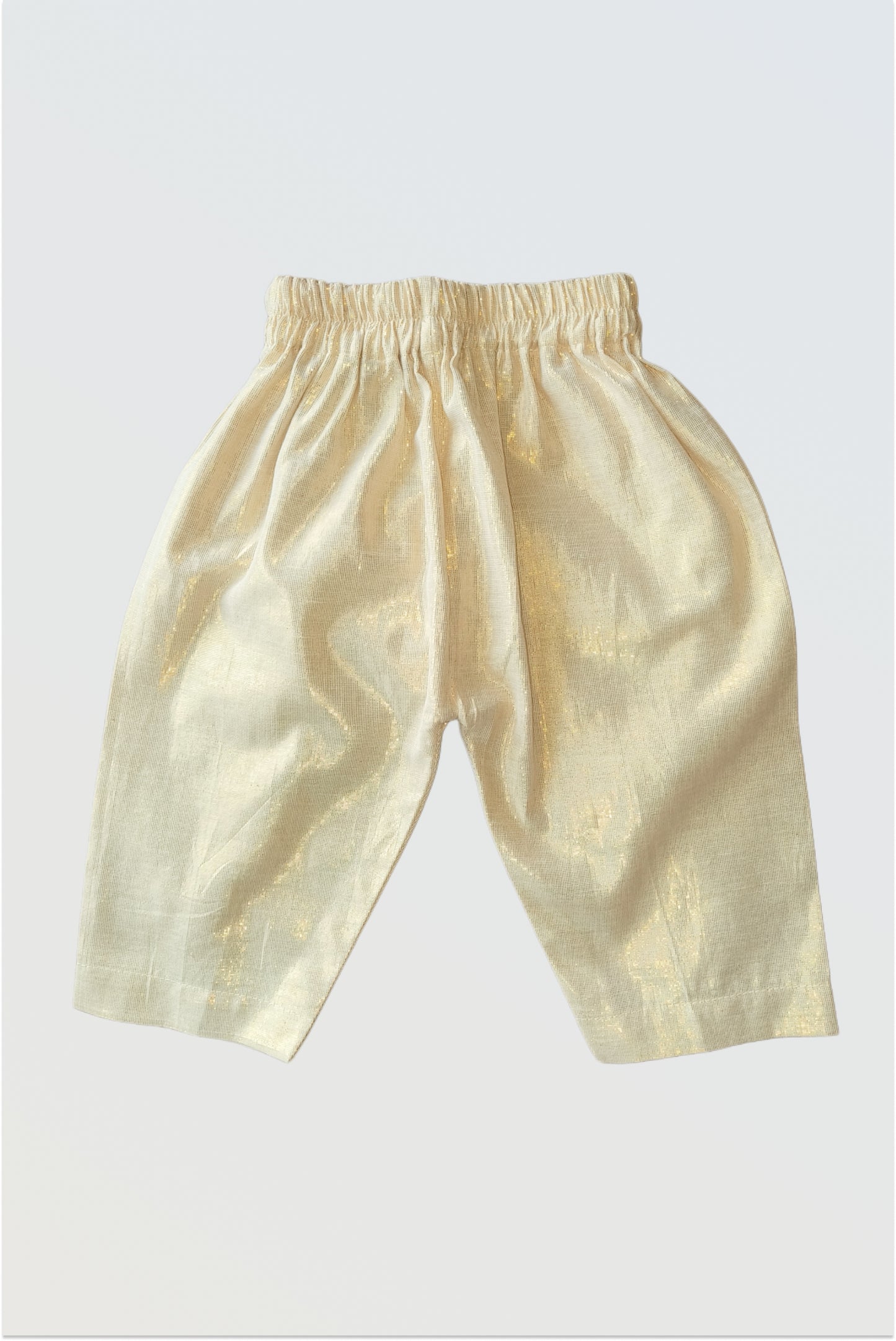 Matching pink and gold striped pants with fully elasticated waist for easy wear