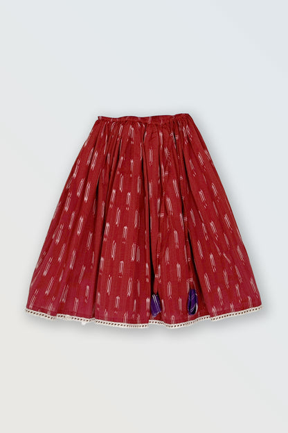 Ikat pure cotton lehanga set