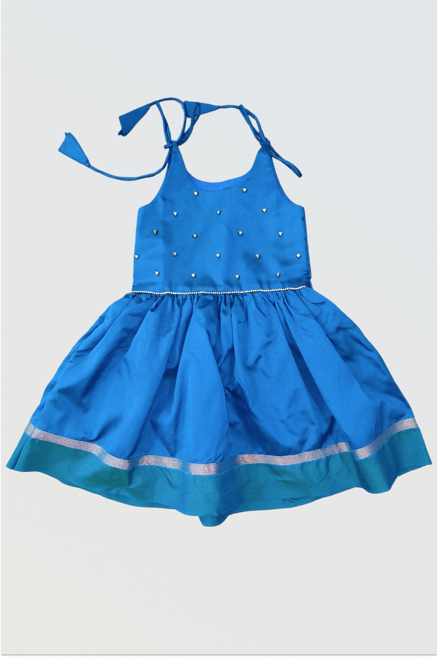 Infants tie-up frock traditional for baby art silk