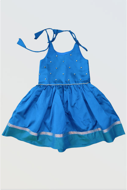 Infants tie-up frock traditional for baby art silk