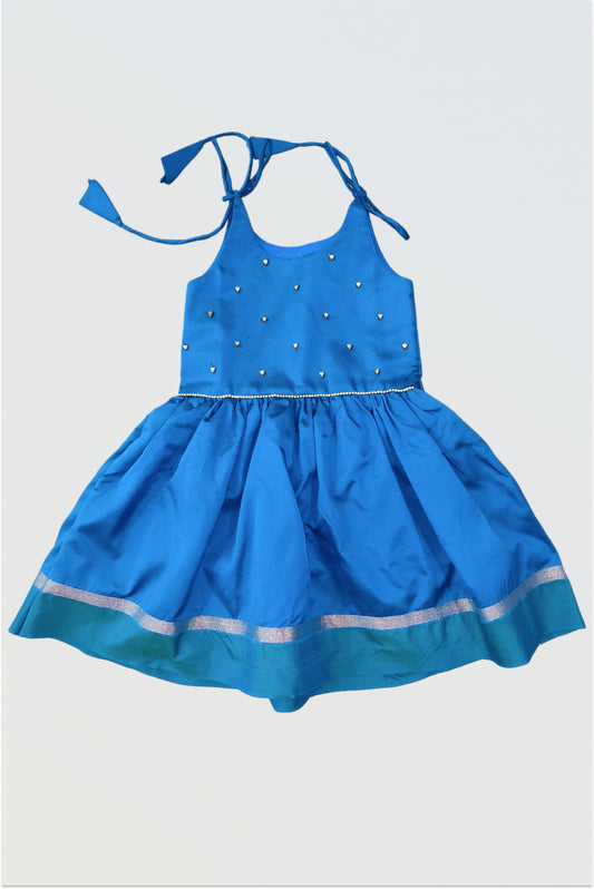 Infants tie-up frock traditional for baby art silk