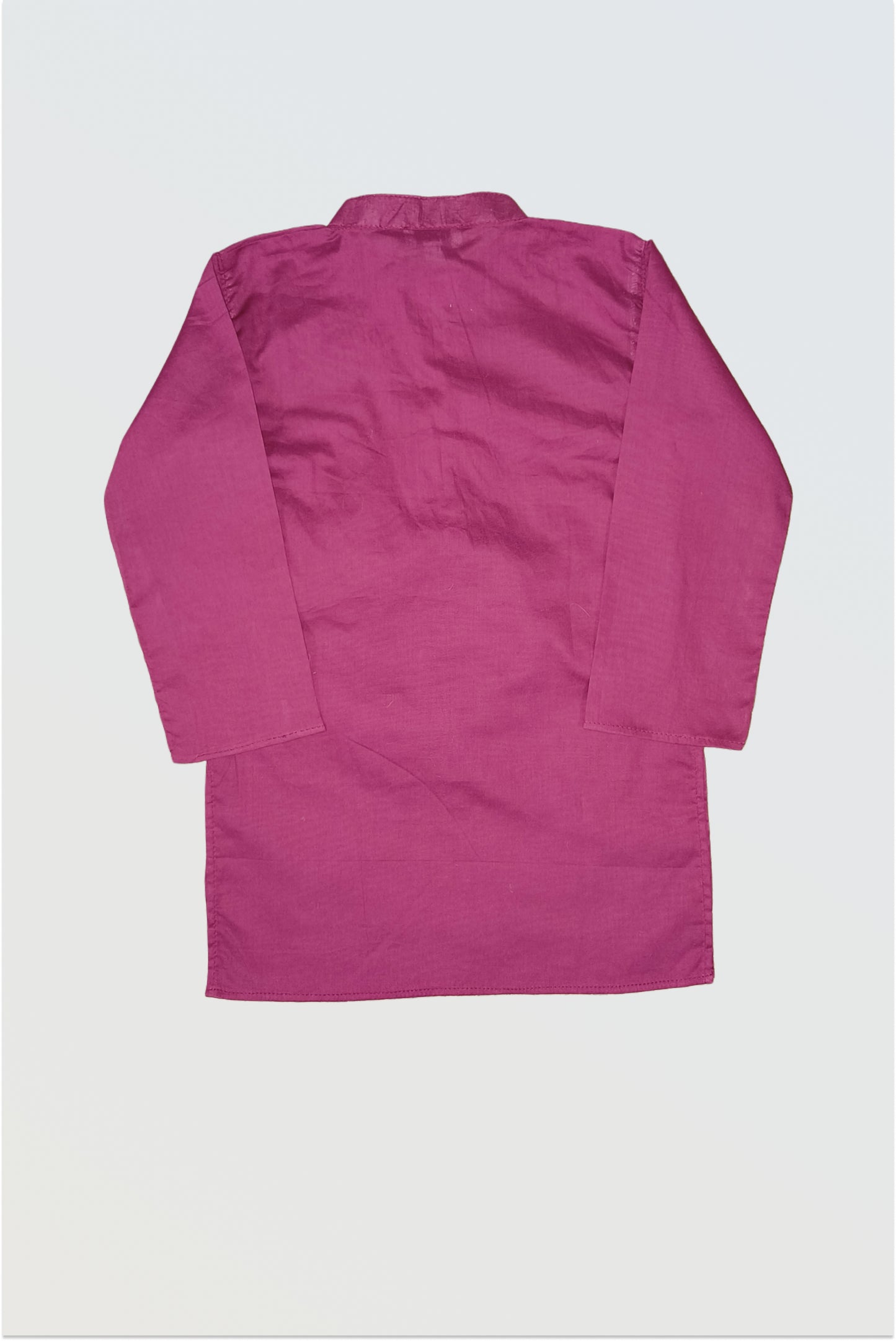 Back view of wine red kurta showing traditional construction and fit