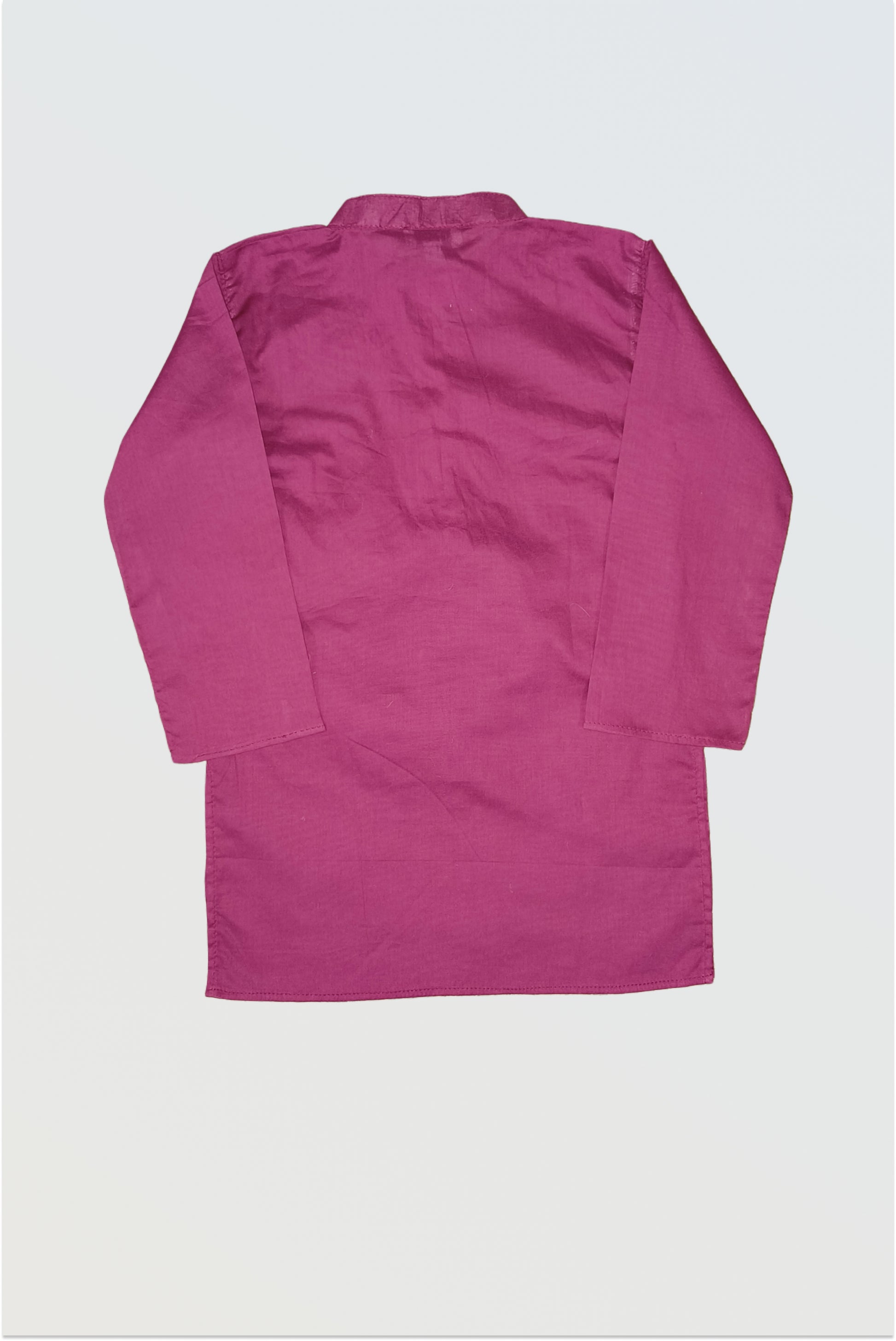 Back view of wine red kurta showing traditional construction and fit