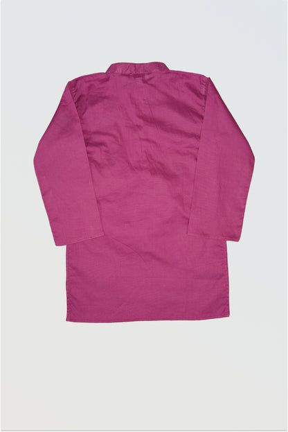 Back view of wine red kurta showing traditional construction and fit